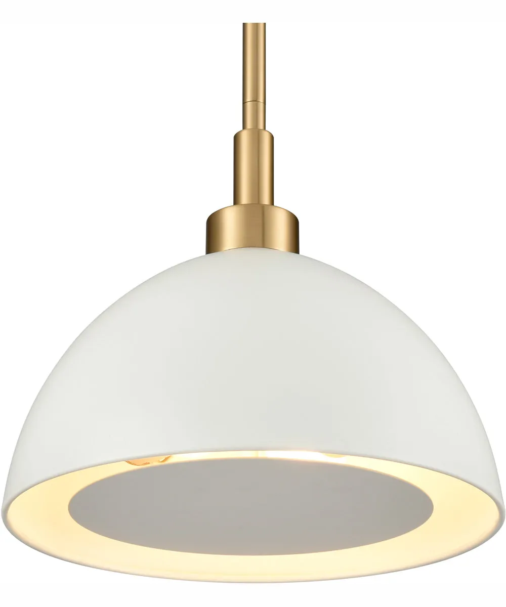 Pelham 10'' Wide 2-Light Pendant - Satin Brass/Matte White