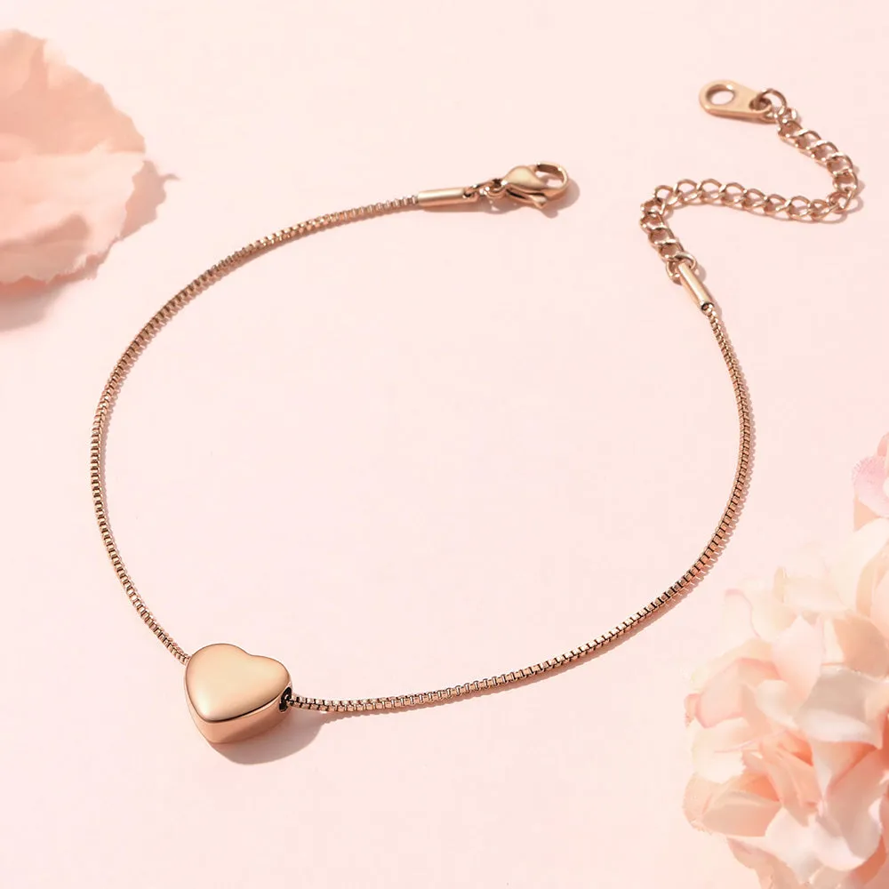 Personalized Engraved Heart Anklets For Women