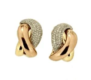 Piero Milano Tri-Tone and Diamond Earrings