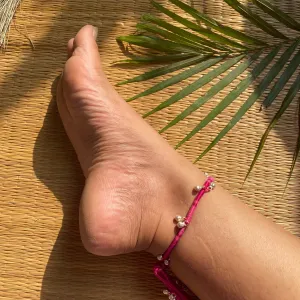 Pink Multi Ghungroo Patwa Anklet