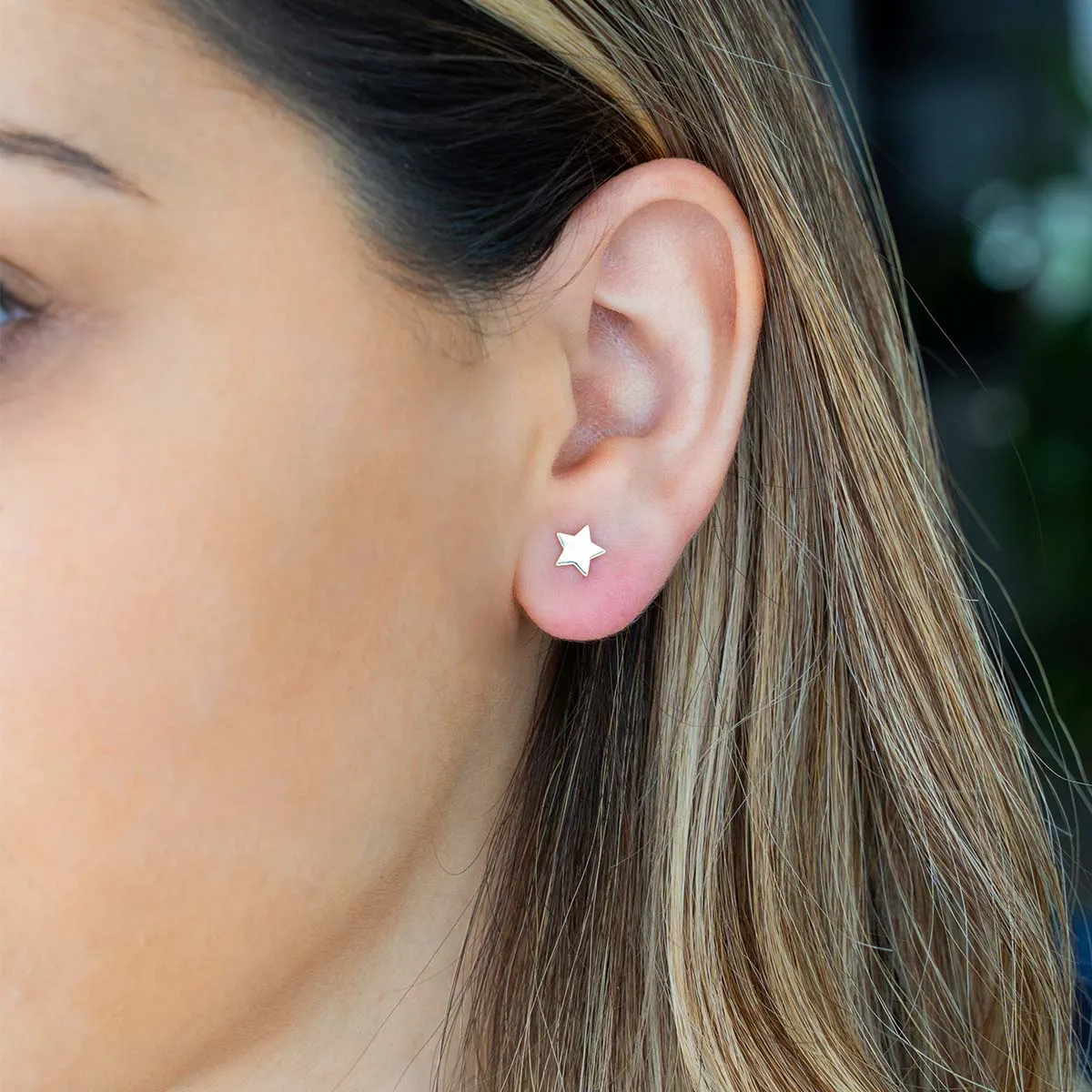 Plain Star Stud Earrings