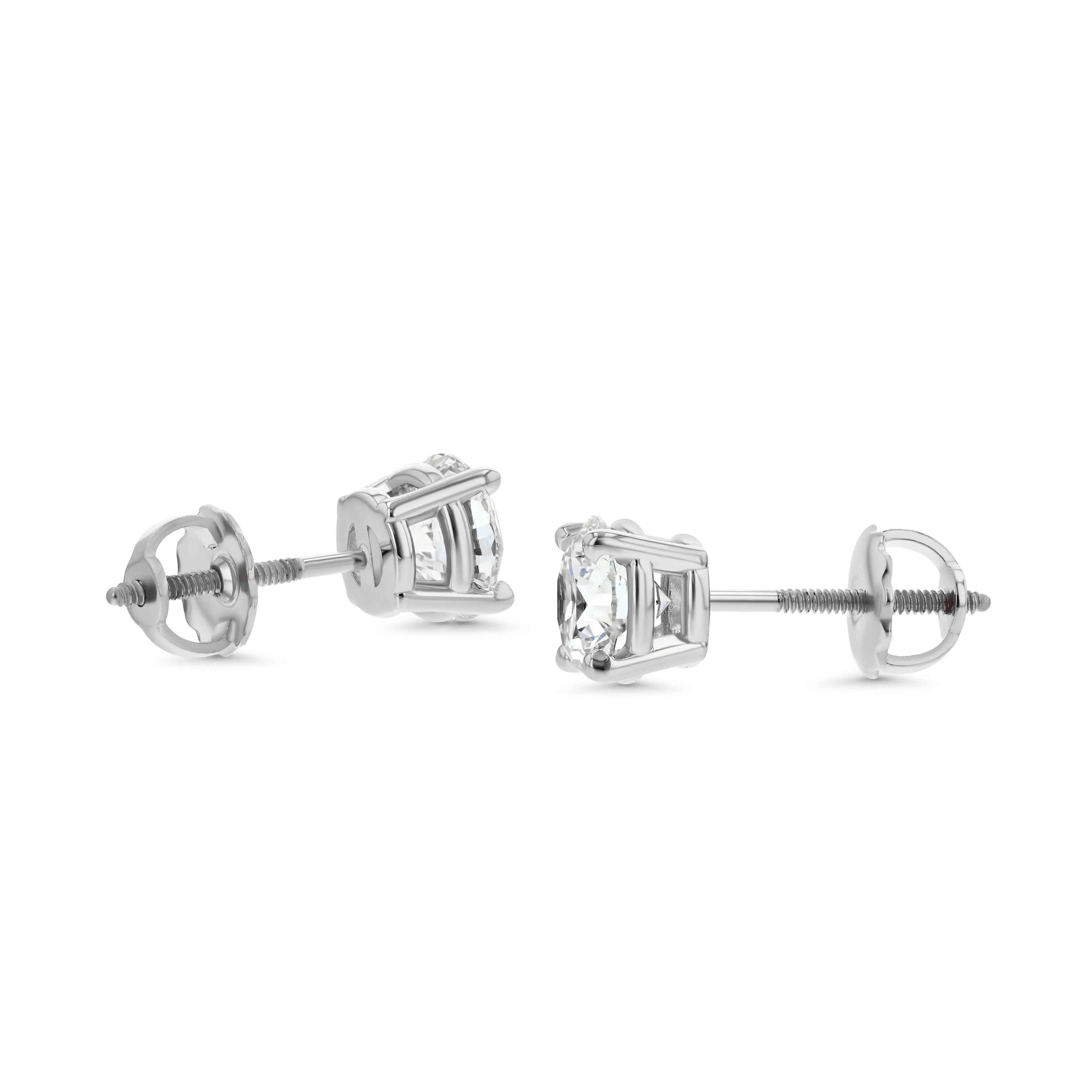Platinum 4-prong Round Brilliant Diamond Stud Earrings (0.52 Ct. T.w., Si1-si2 Clarity, J-k Color)