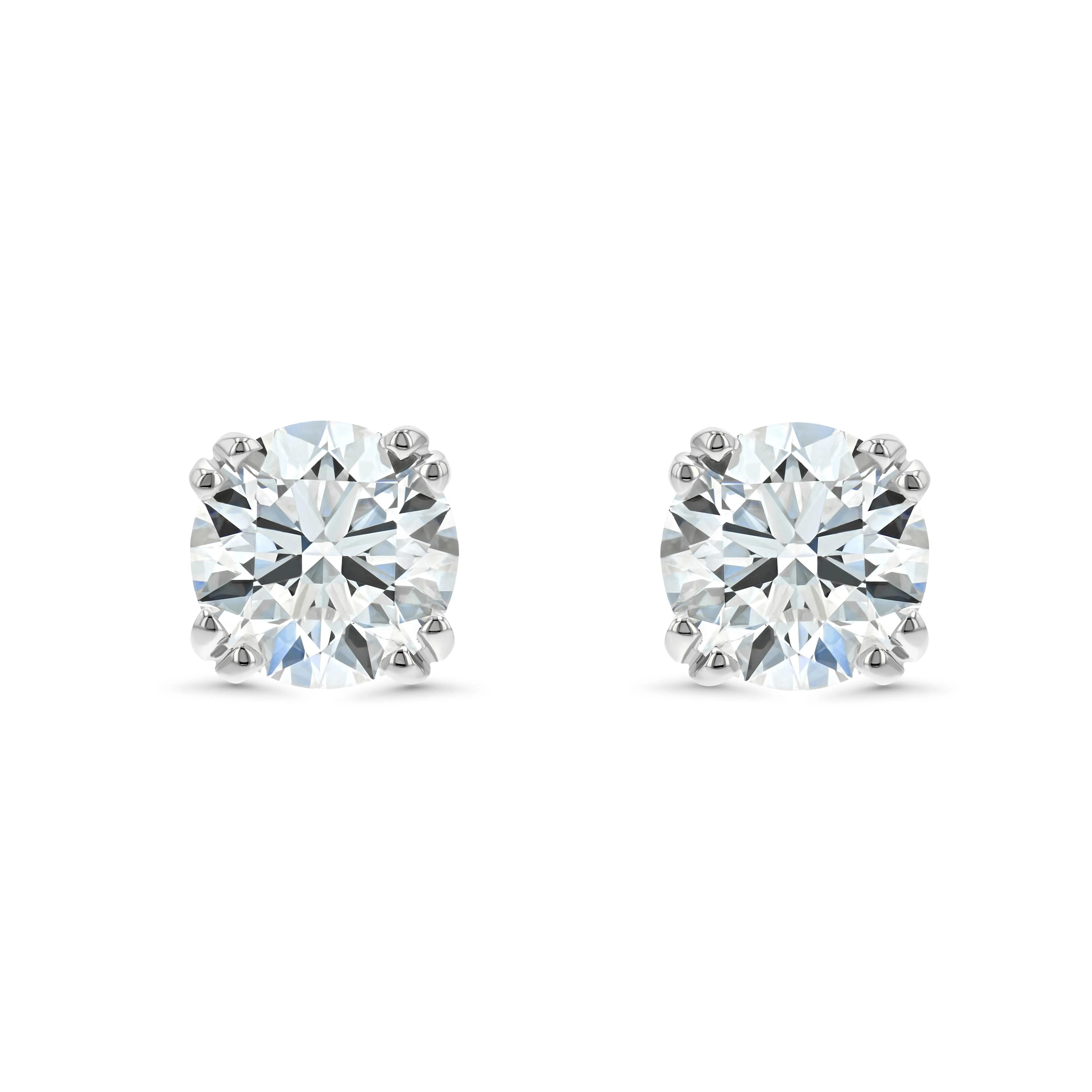 Platinum 8-prong Round Brilliant Diamond Stud Earrings (1.48 Ct. T.w., Vs1-vs2 Clarity, H-i Color)