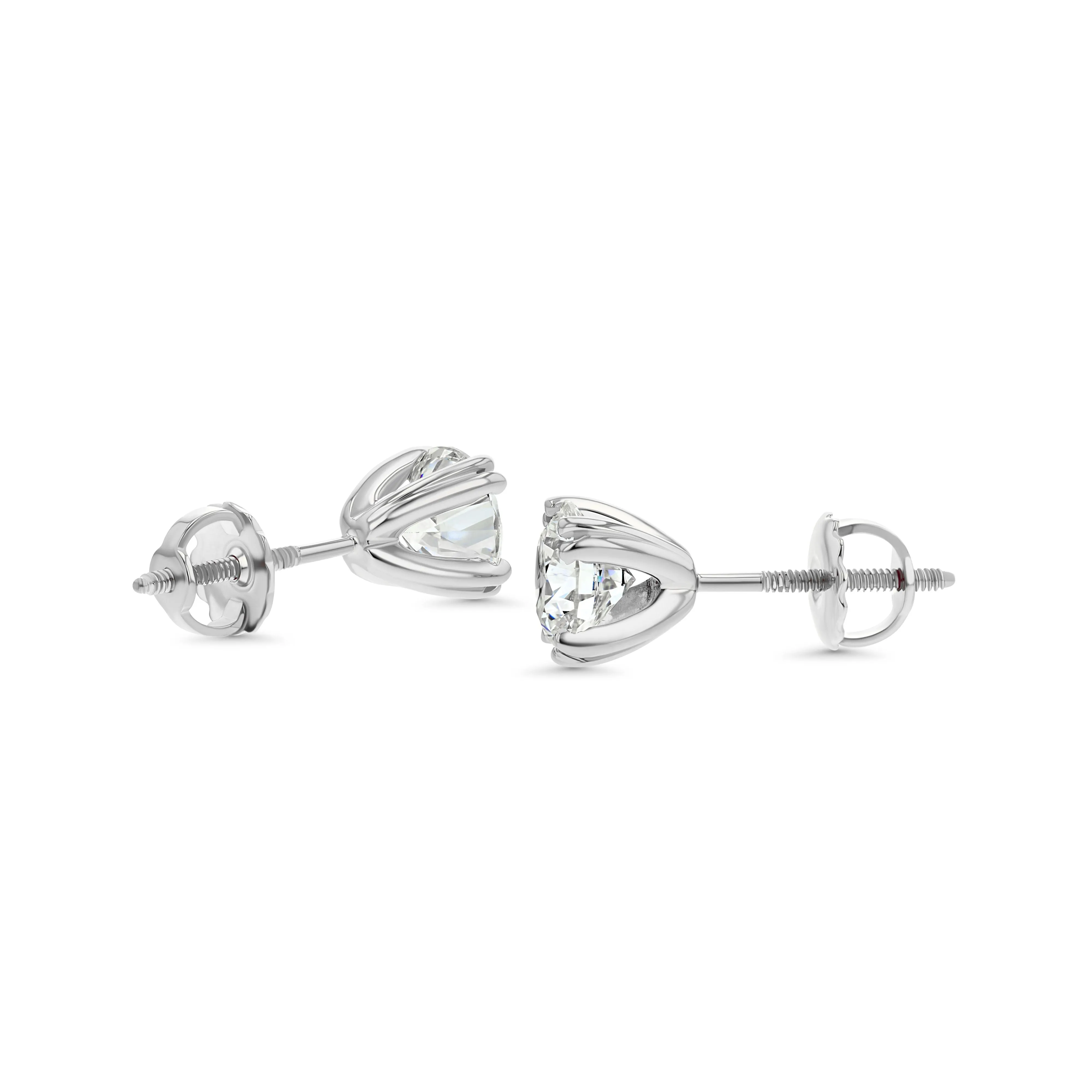 Platinum 8-prong Round Brilliant Diamond Stud Earrings (1.48 Ct. T.w., Vs1-vs2 Clarity, H-i Color)