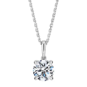 Premium Certified Lab-Grown Diamond, 1.00 carat round brilliant solitaire pendant in 18 carat white gold