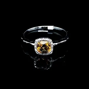 PREORDER | Citrine Nano Diamond Ring 14kt