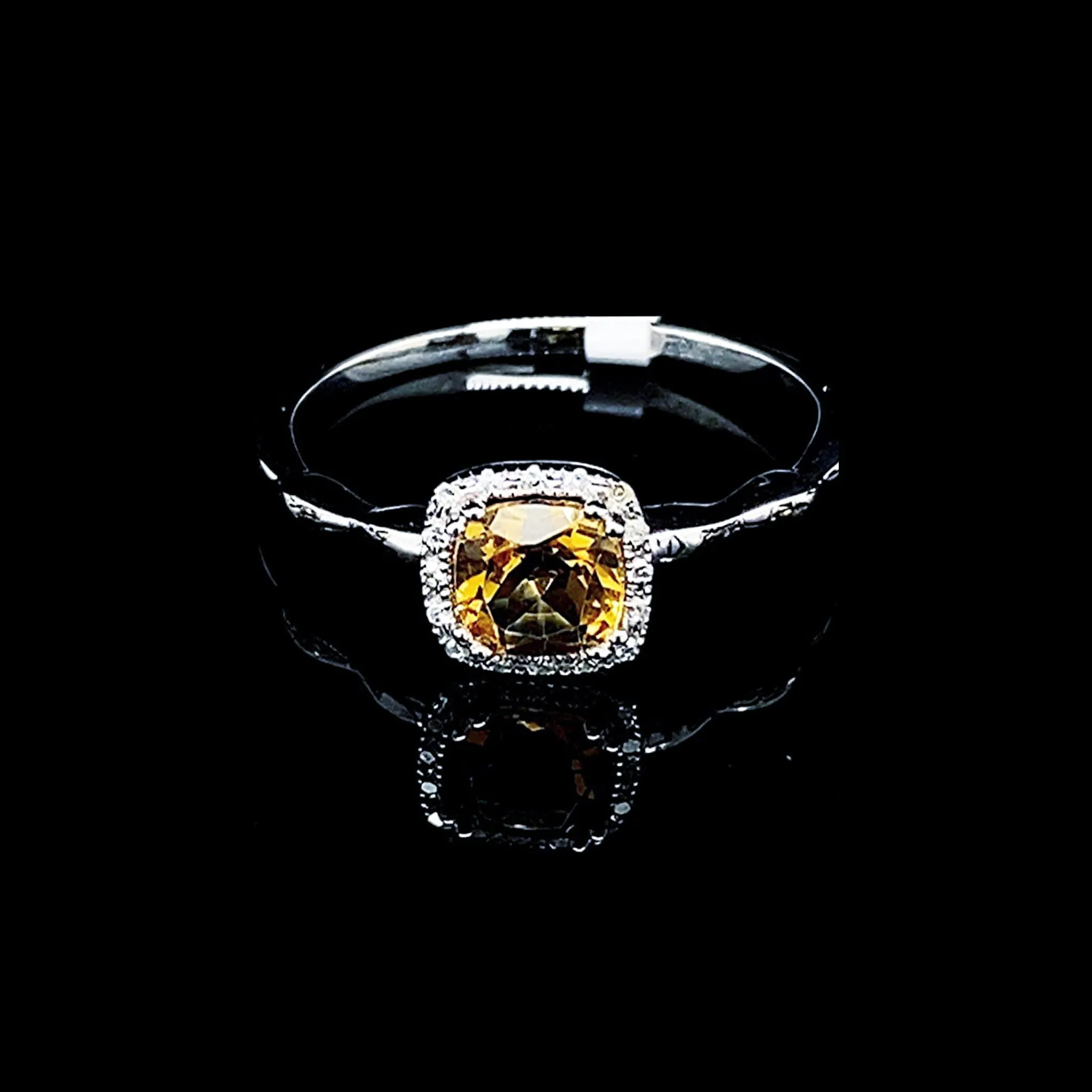 PREORDER | Citrine Nano Diamond Ring 14kt