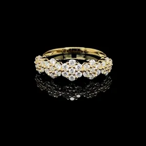 PREORDER | Golden Floral Half Eternity Diamond Ring 14kt