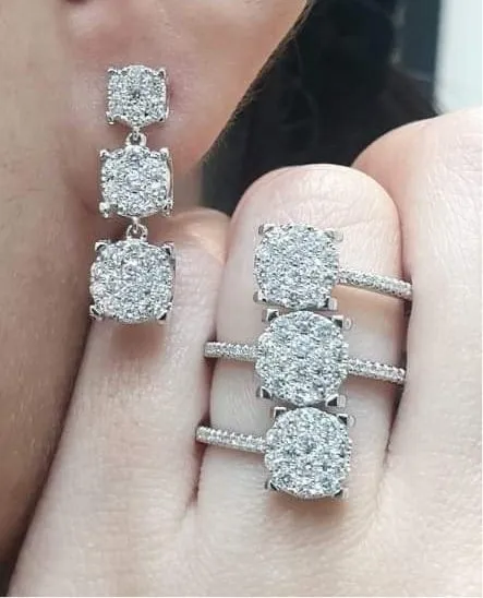 PREORDER | Round Trio Diamond Jewelry Set 14kt