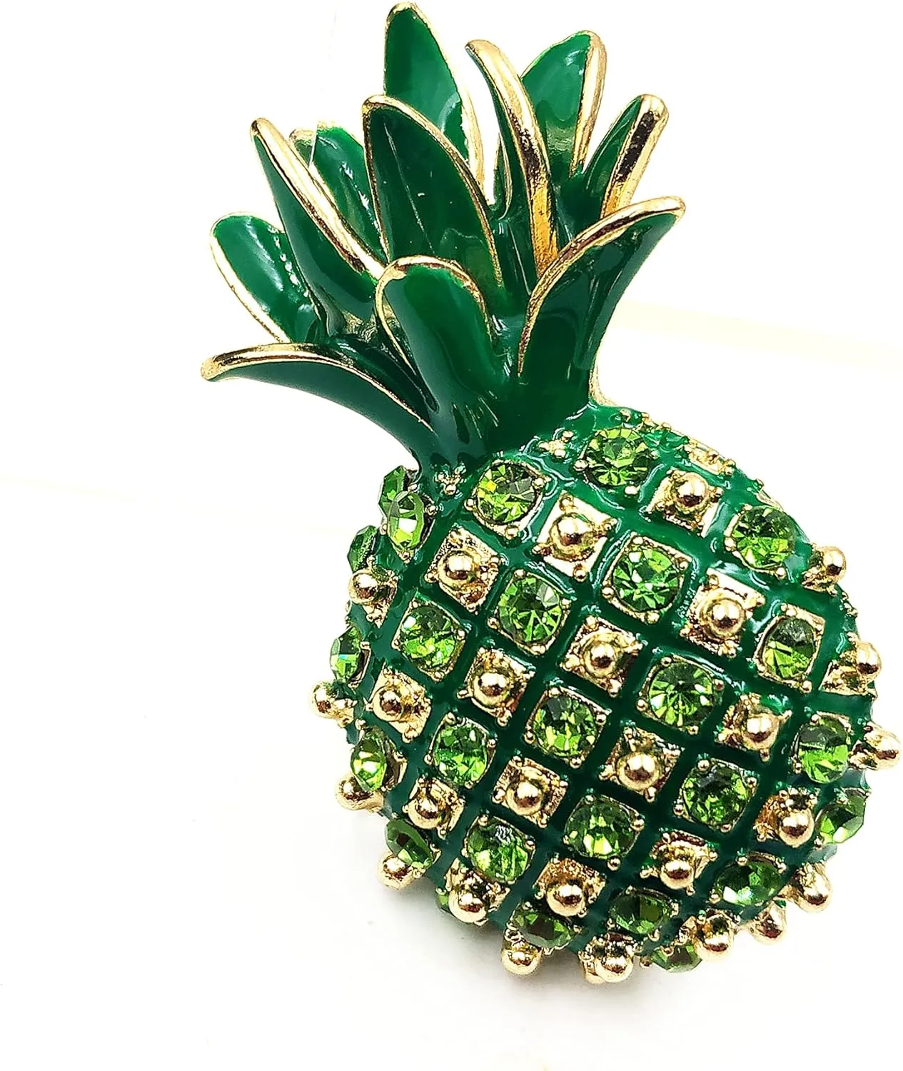 Pretty Fashion Fruit Jewelry Green Yellow Pineapple Brooches Pins (Green) (BR0159C)