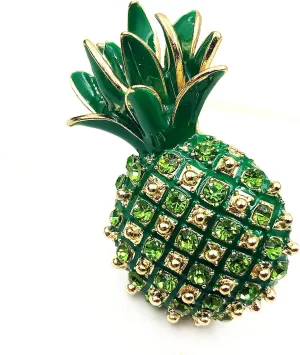 Pretty Fashion Fruit Jewelry Green Yellow Pineapple Brooches Pins (Green) (BR0159C)