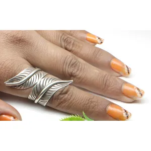 Pure 925 Sterling Silver Leaf Style ladies Ring