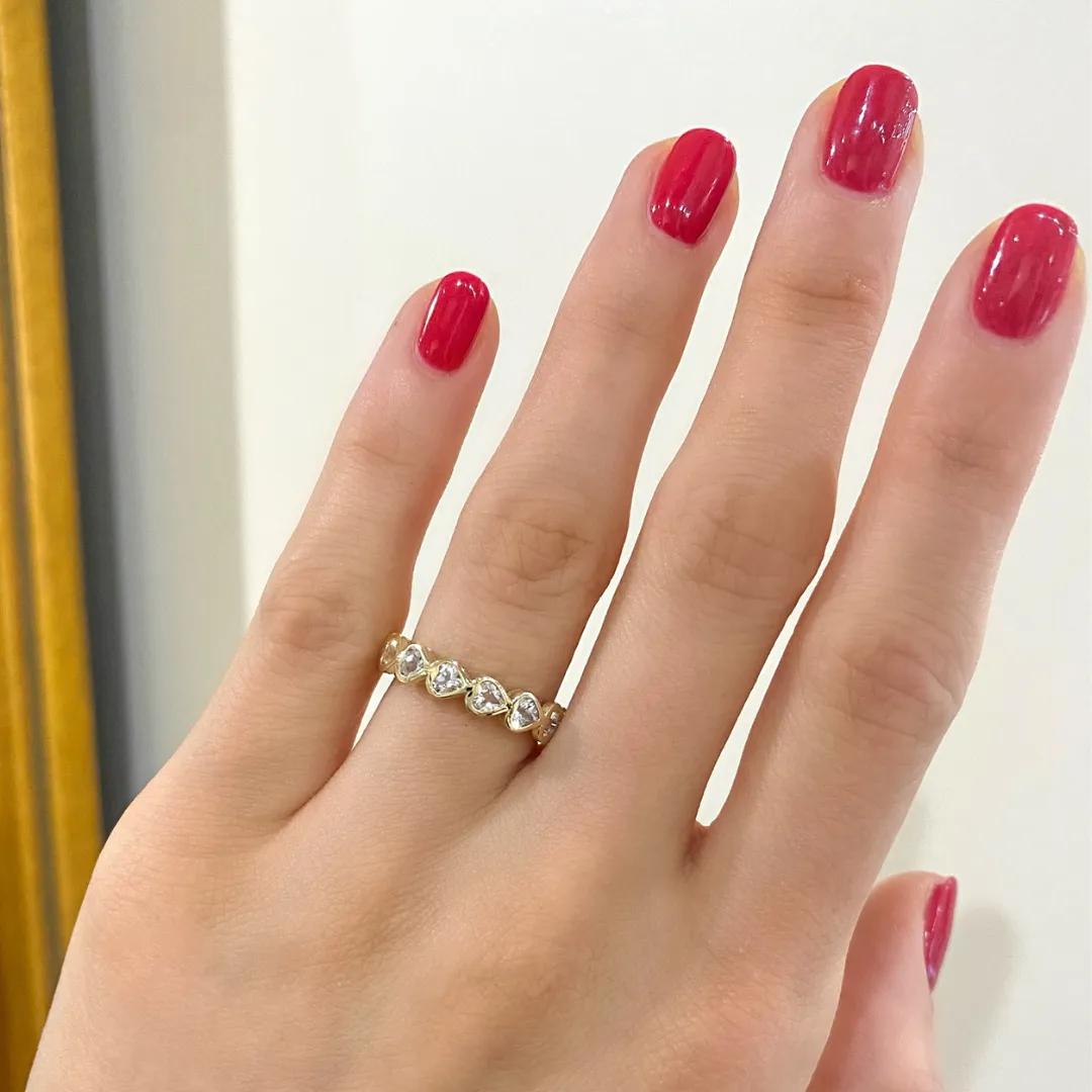 "Be Mine" White Topaz Eternity Heart Ring