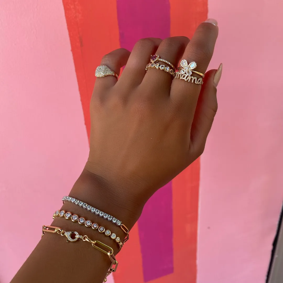 "Be Mine" White Topaz Eternity Heart Ring