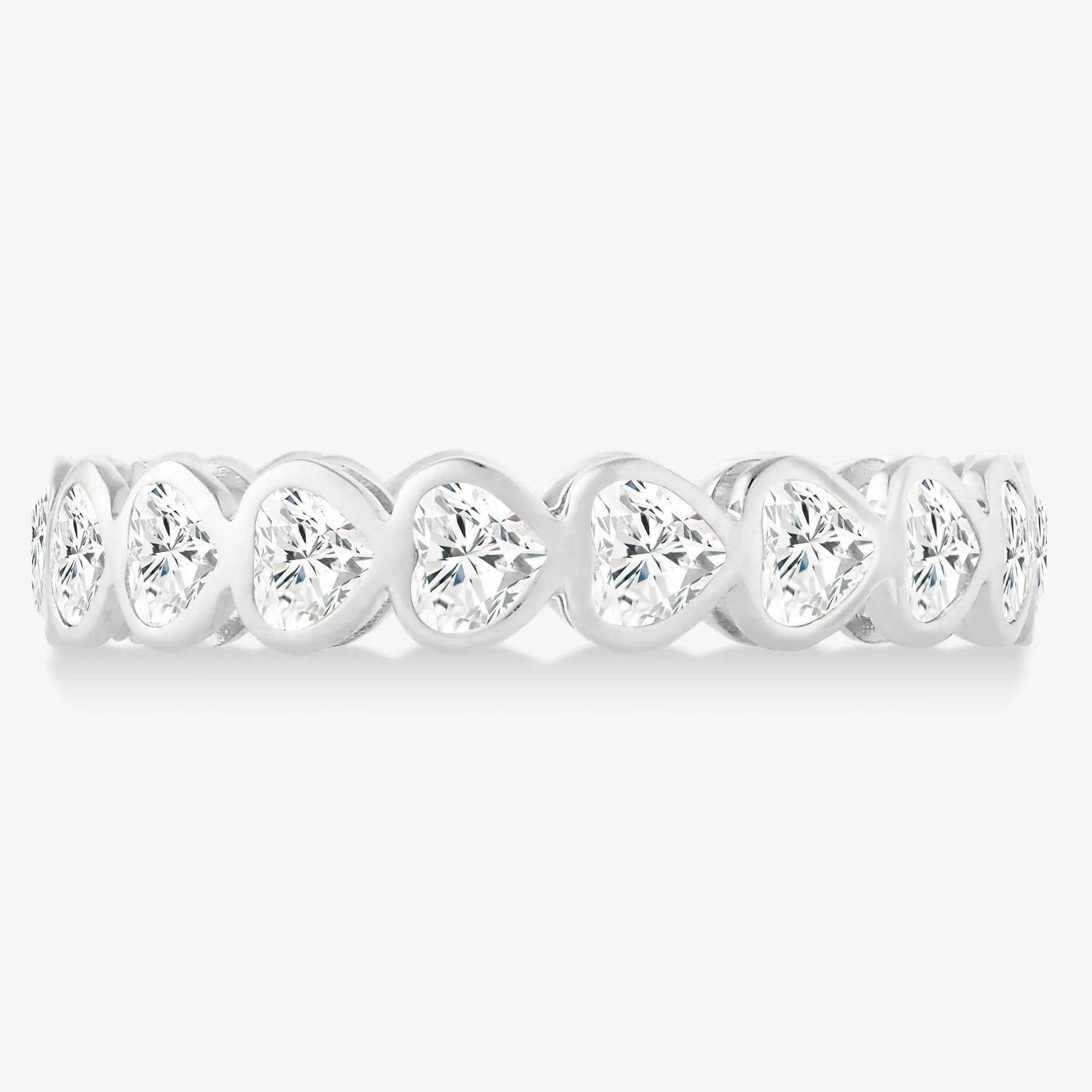 "Be Mine" White Topaz Eternity Heart Ring