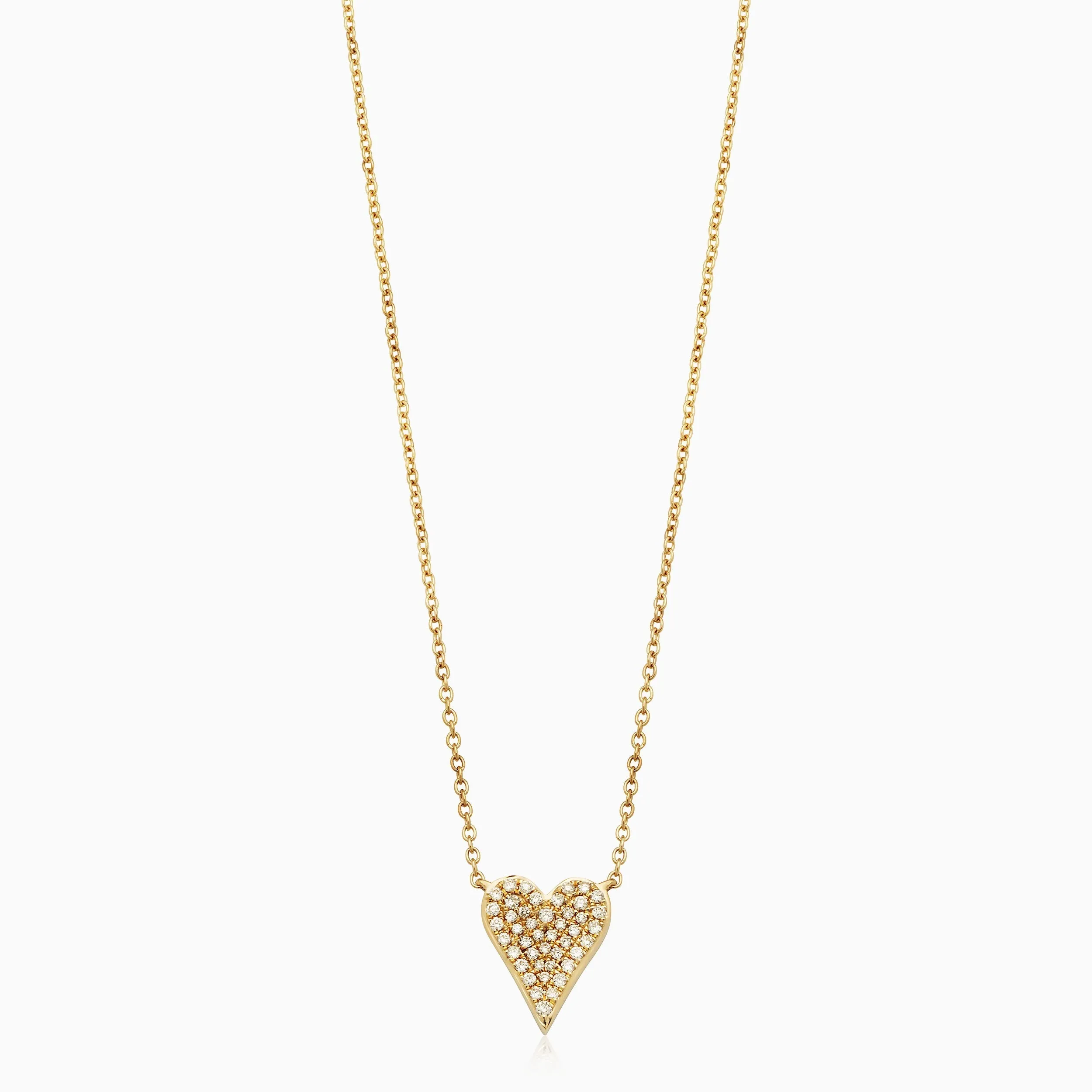 Radiant Diamond Heart Pendant Necklace