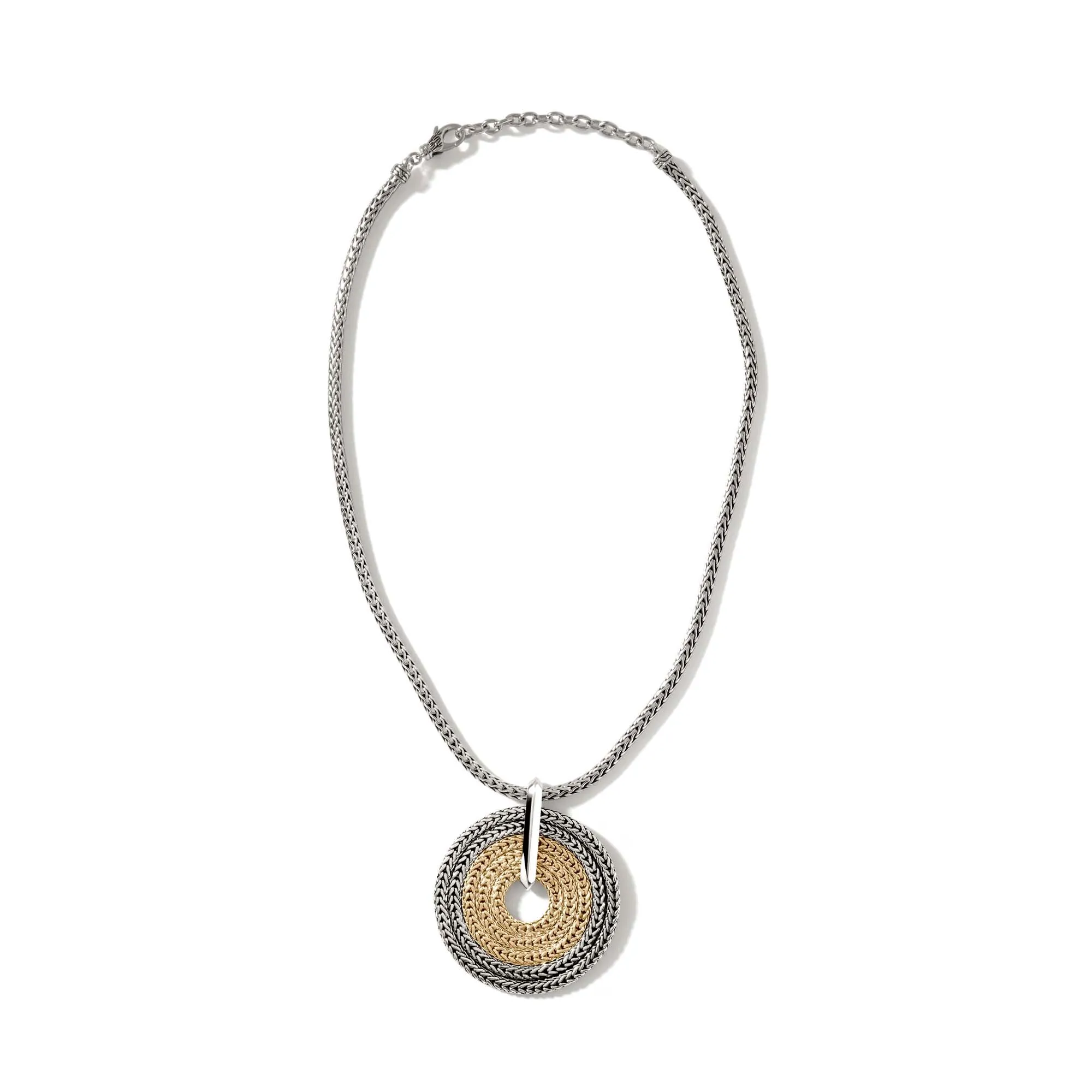 Rata Chain Pendant Necklace, Silver, Gold|NZ900970