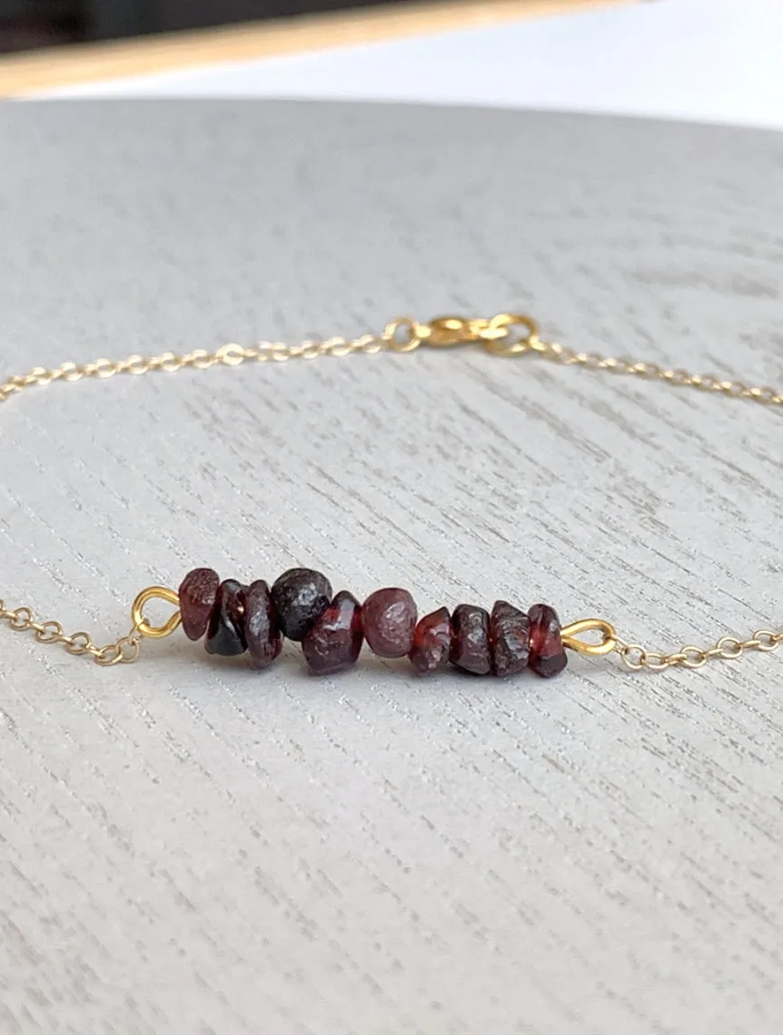 Raw Garnet Anklet