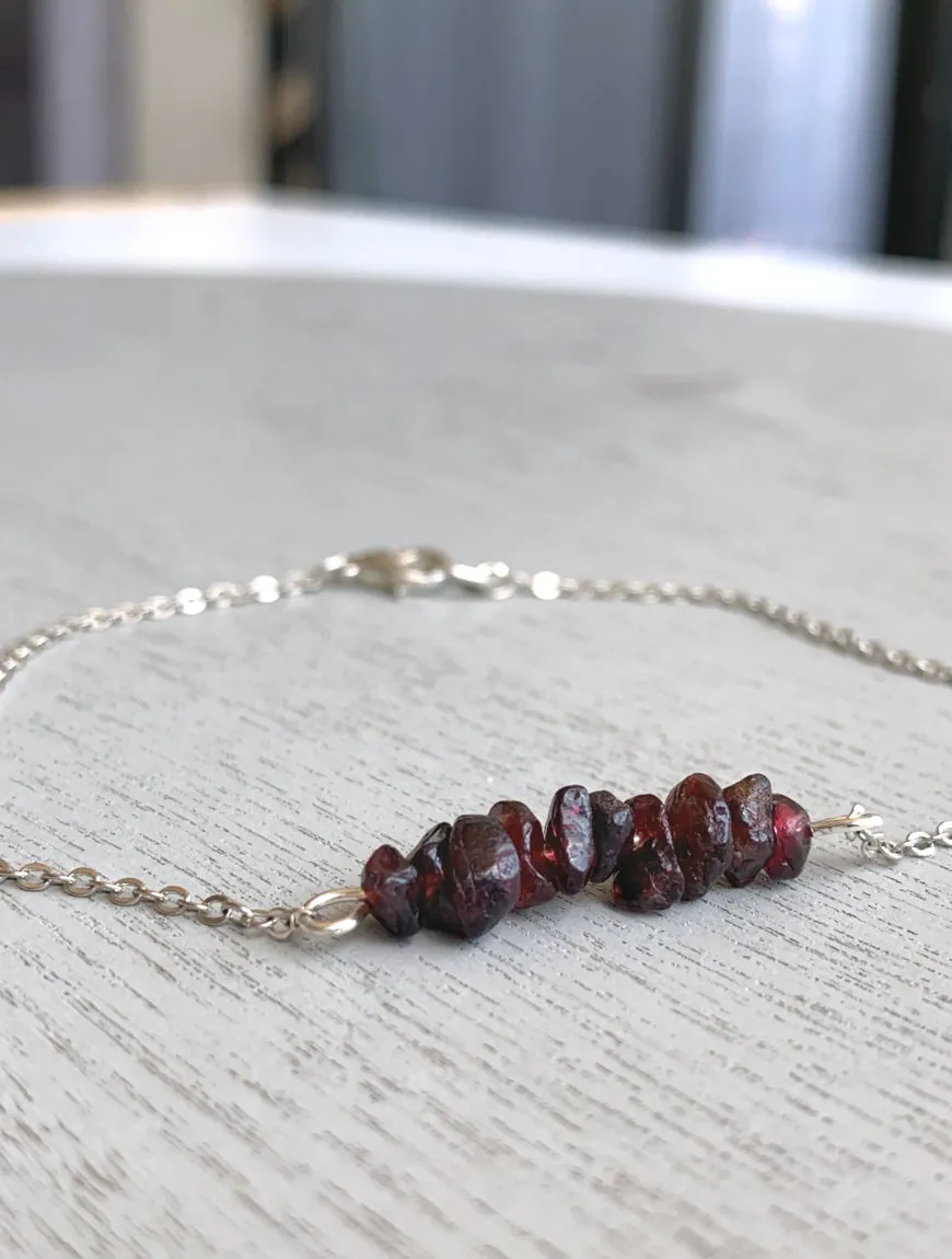 Raw Garnet Anklet