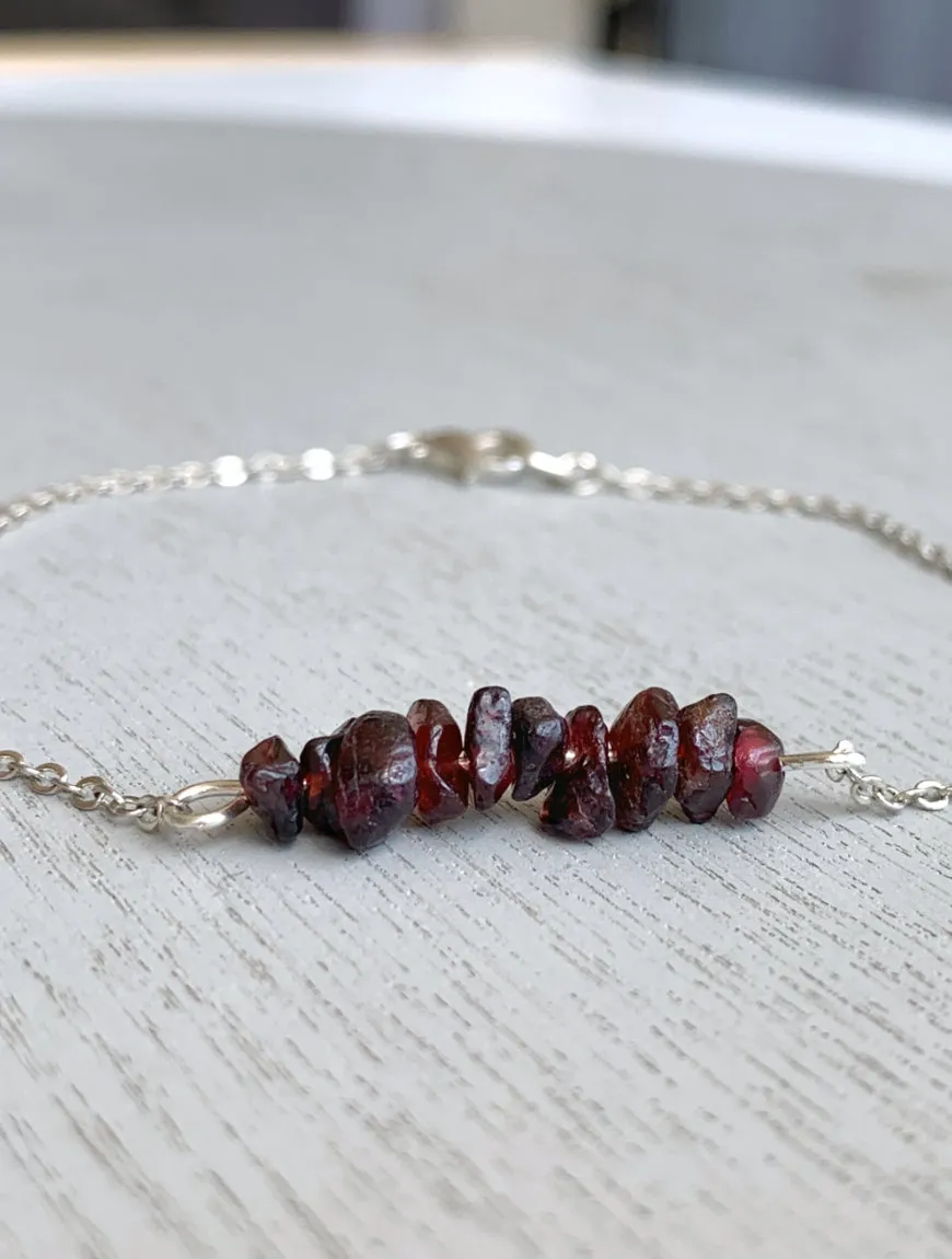 Raw Garnet Anklet