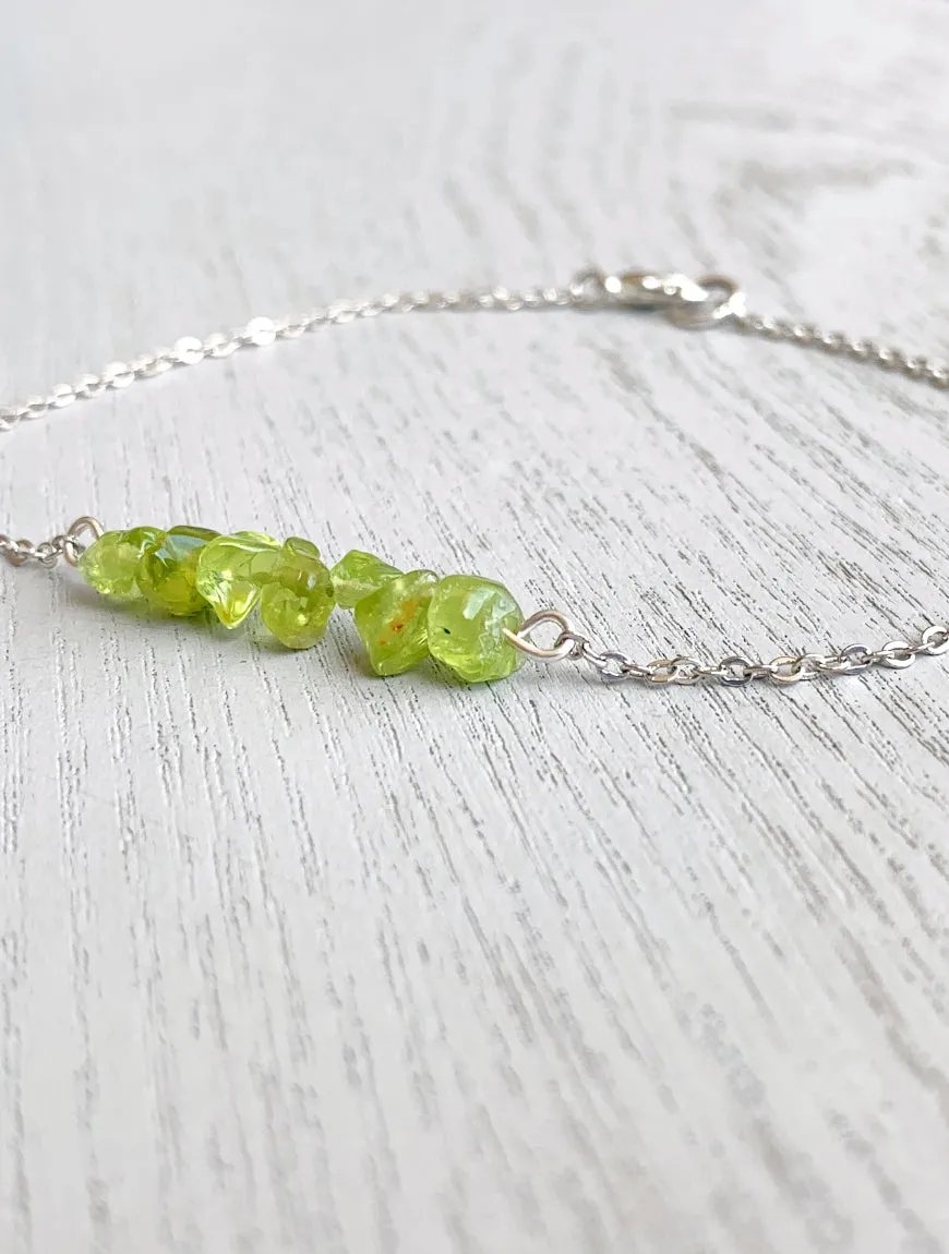 Raw Peridot Anklet