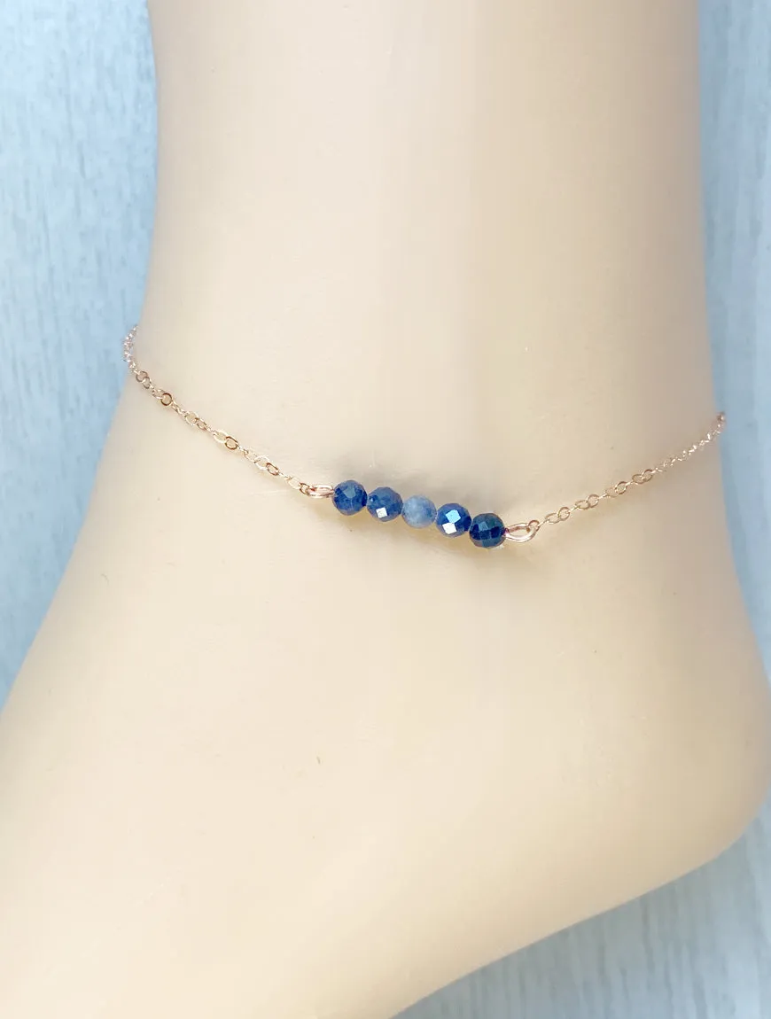Raw Sapphire Anklet