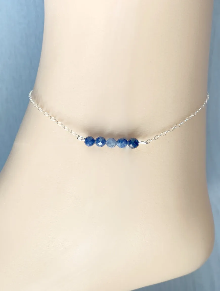 Raw Sapphire Anklet