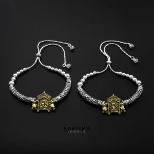 Real Sterling Silver women Excellent gifting Oxidized Anklet Pair