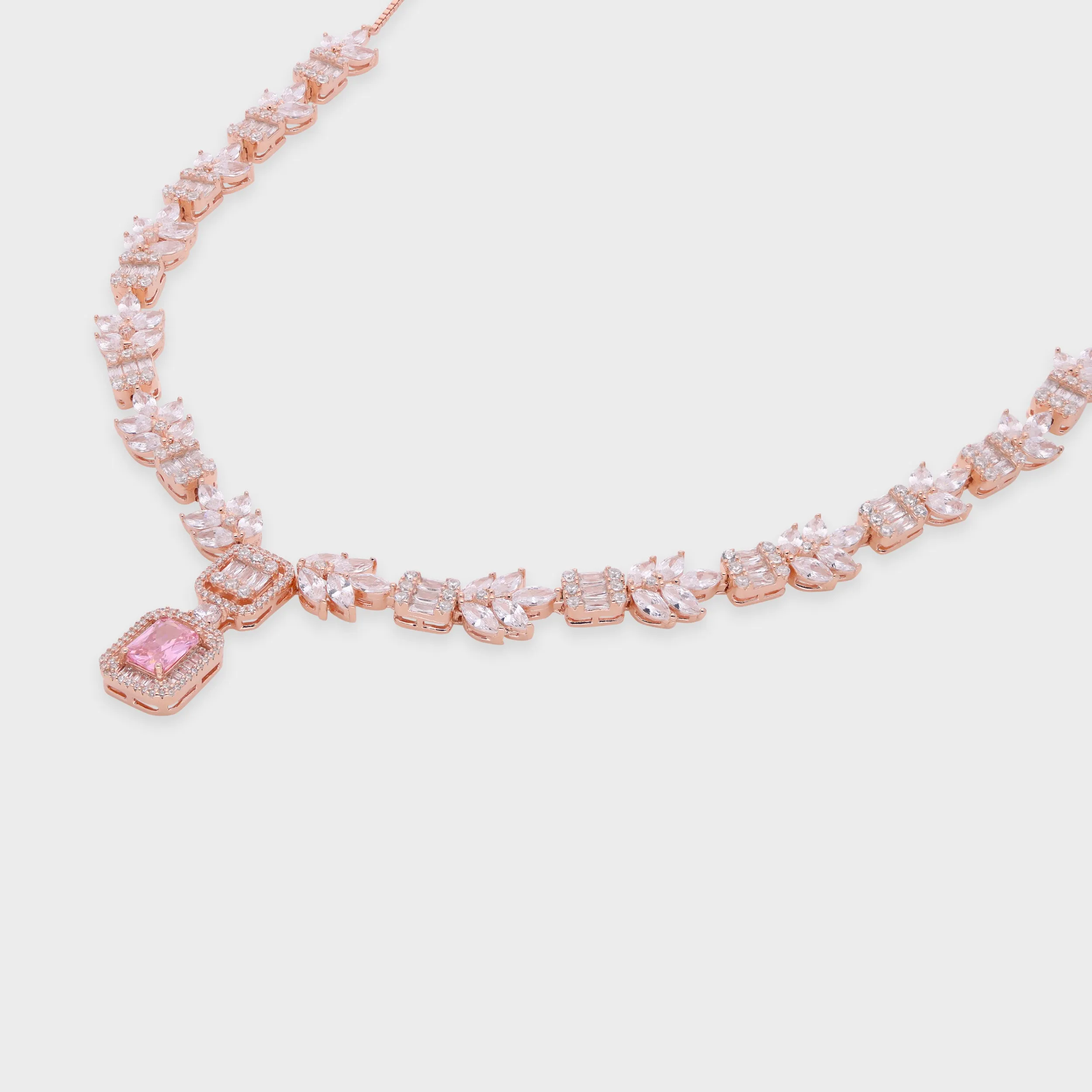 Regal Radiance Necklace with Emerald/Pink Stone Pendant | SKU : 0021189005, 0021189029, 0003526163, 0003526149, 0003525883