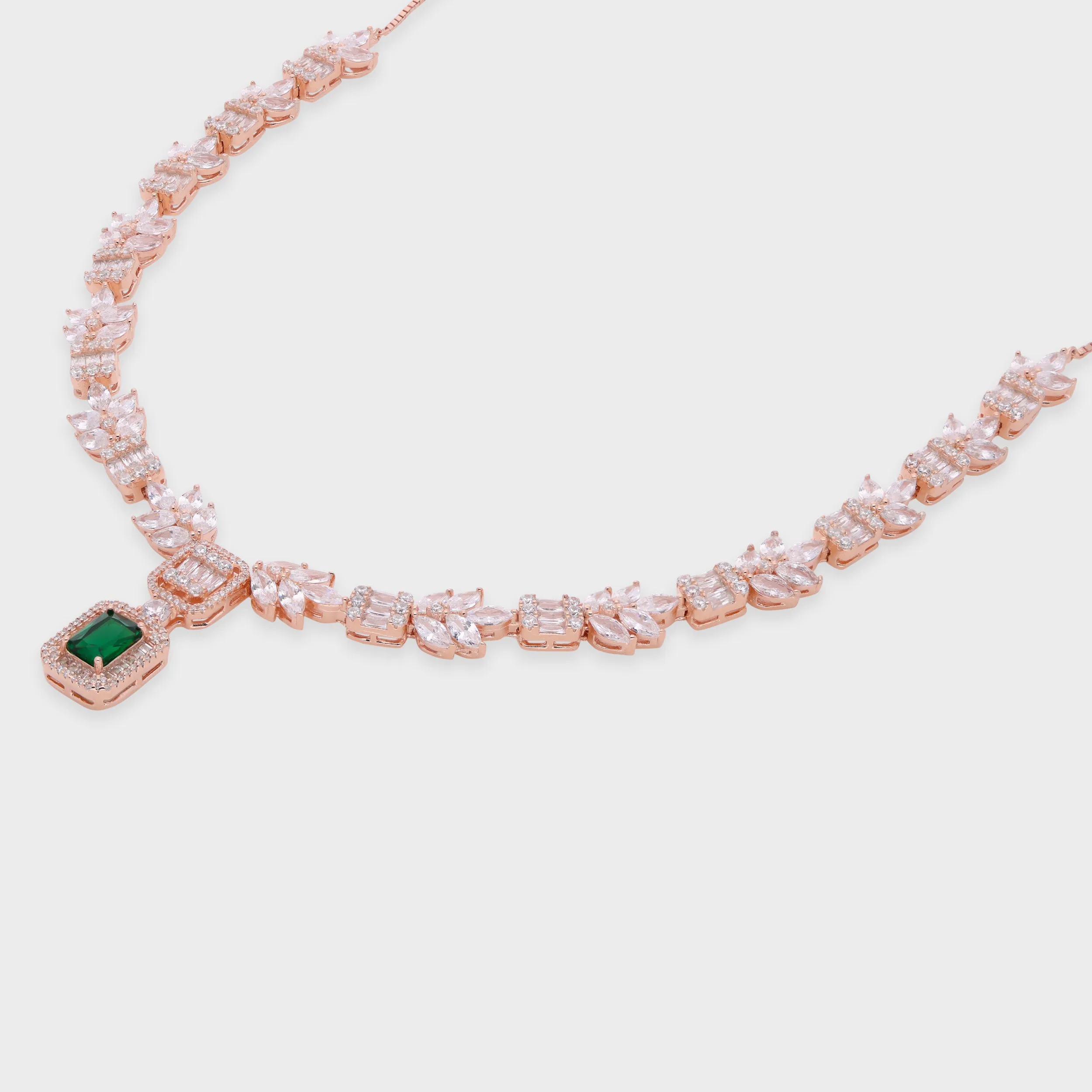 Regal Radiance Necklace with Emerald/Pink Stone Pendant | SKU : 0021189005, 0021189029, 0003526163, 0003526149, 0003525883