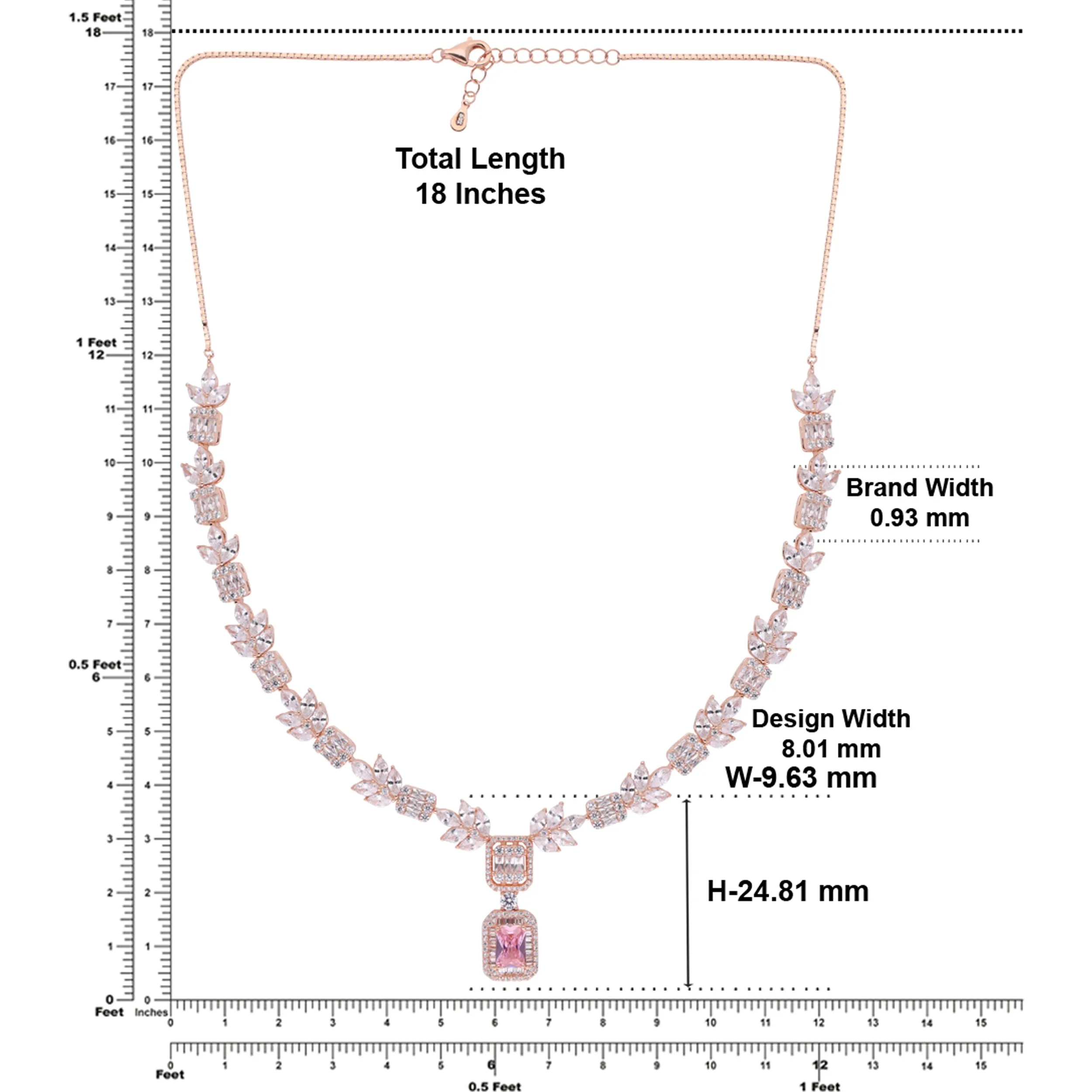 Regal Radiance Necklace with Emerald/Pink Stone Pendant | SKU : 0021189005, 0021189029, 0003526163, 0003526149, 0003525883