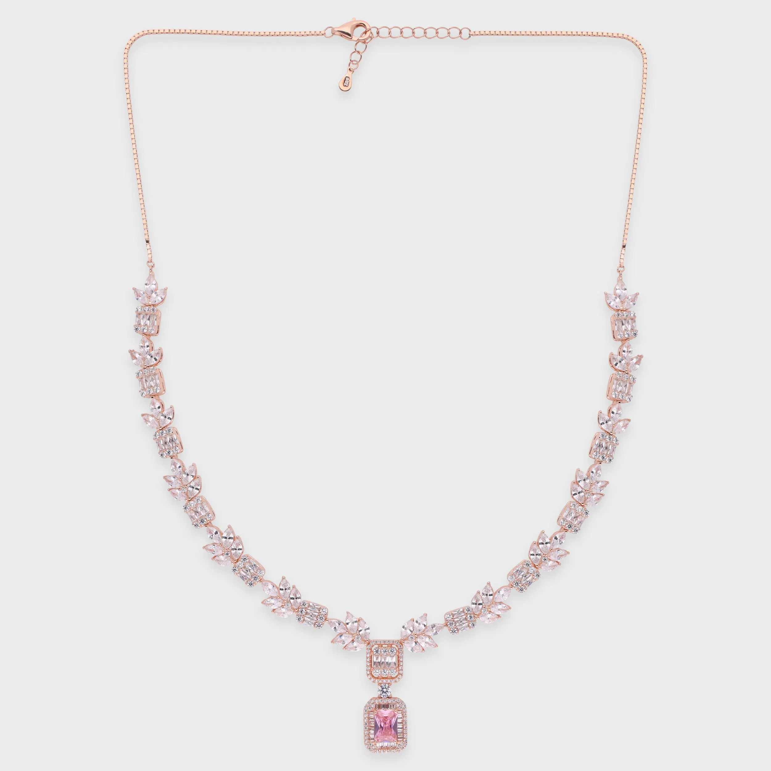 Regal Radiance Necklace with Emerald/Pink Stone Pendant | SKU : 0021189005, 0021189029, 0003526163, 0003526149, 0003525883