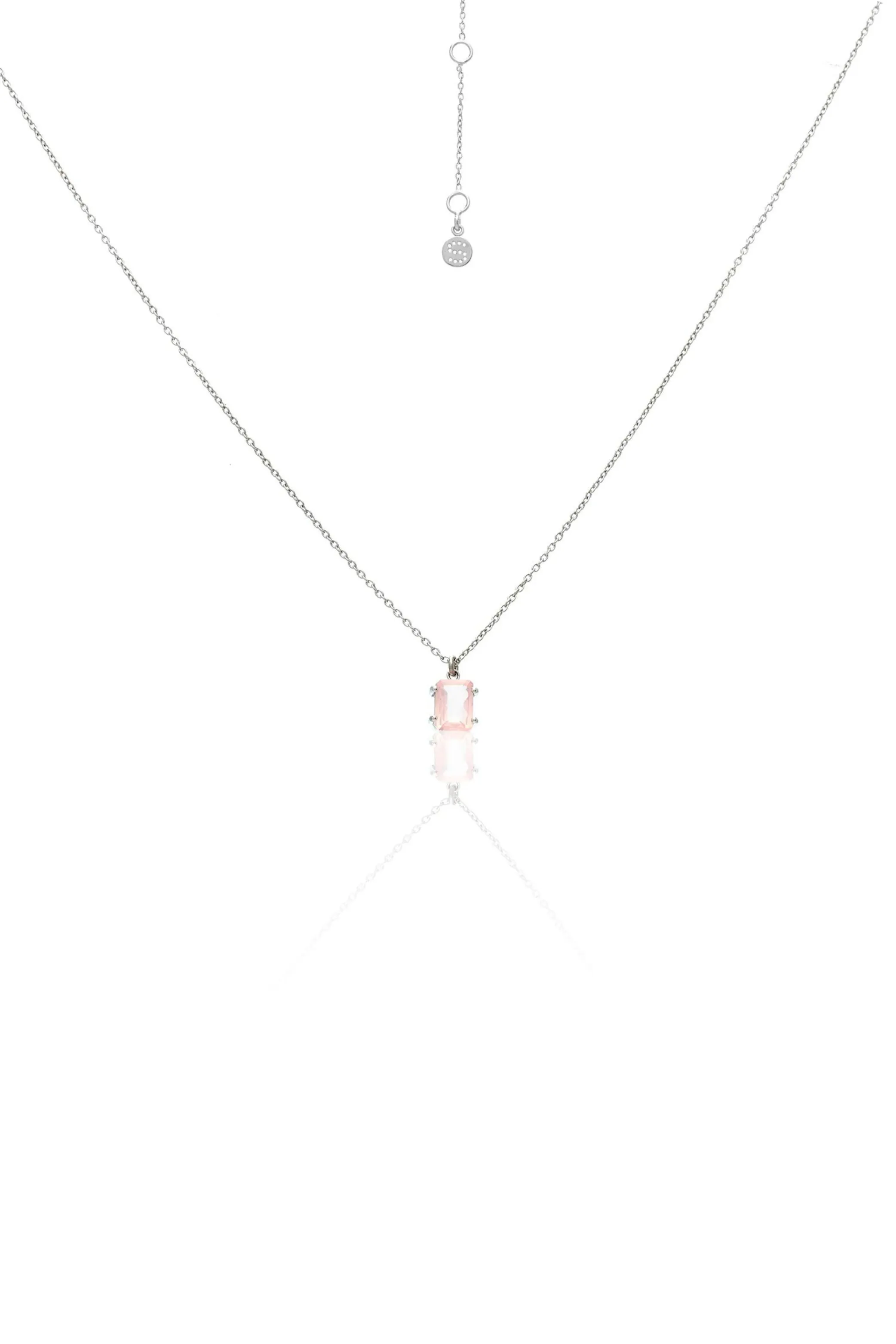 Reverie Necklace - Rose Quartz/Silver