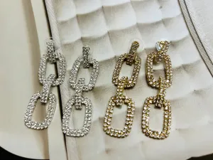 Rhinestone Link Statement Earrings