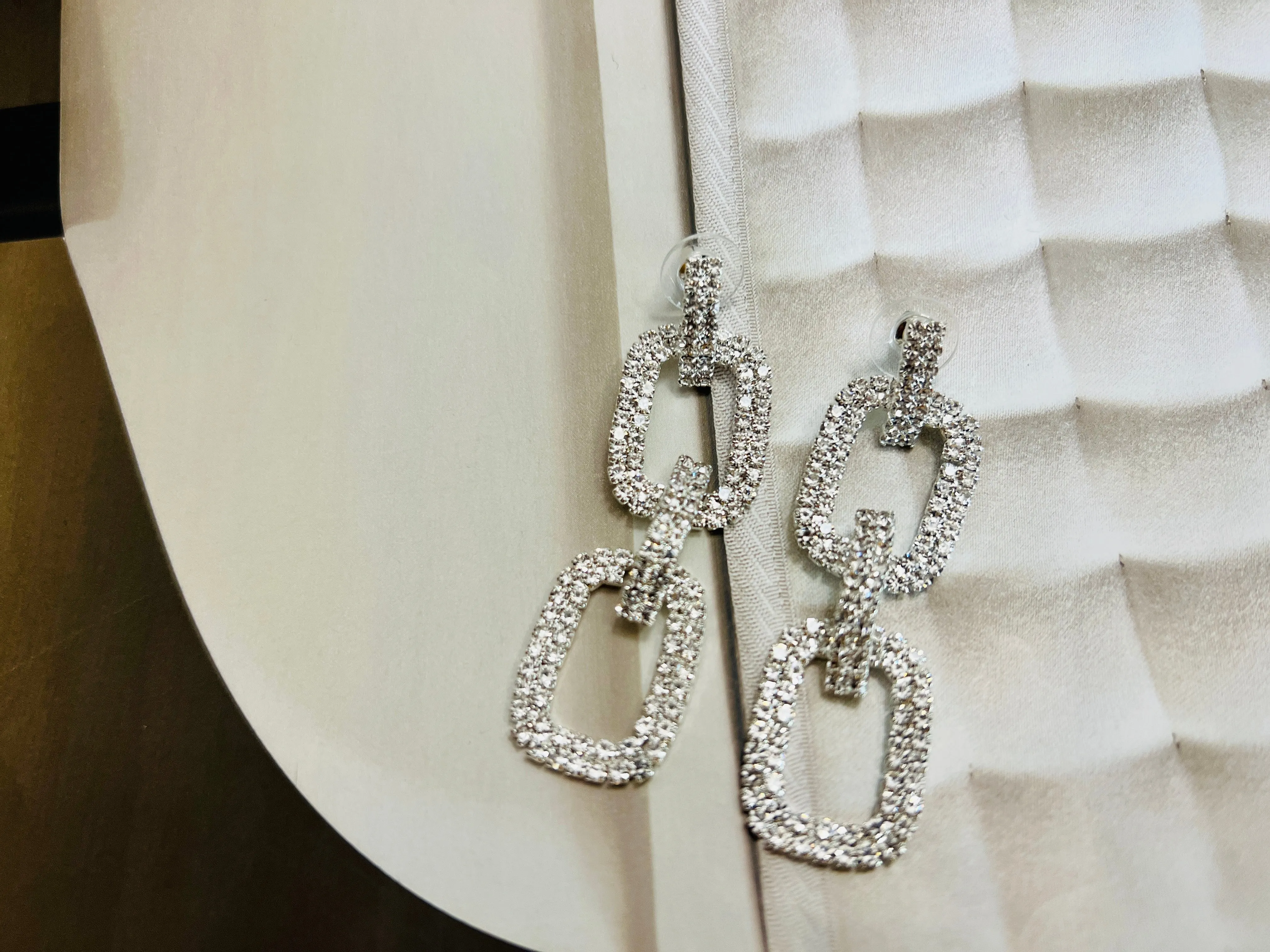 Rhinestone Link Statement Earrings