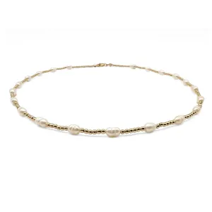Rice Pearl Patterned 2mm 14k Gold Filled Waterproof Necklace
