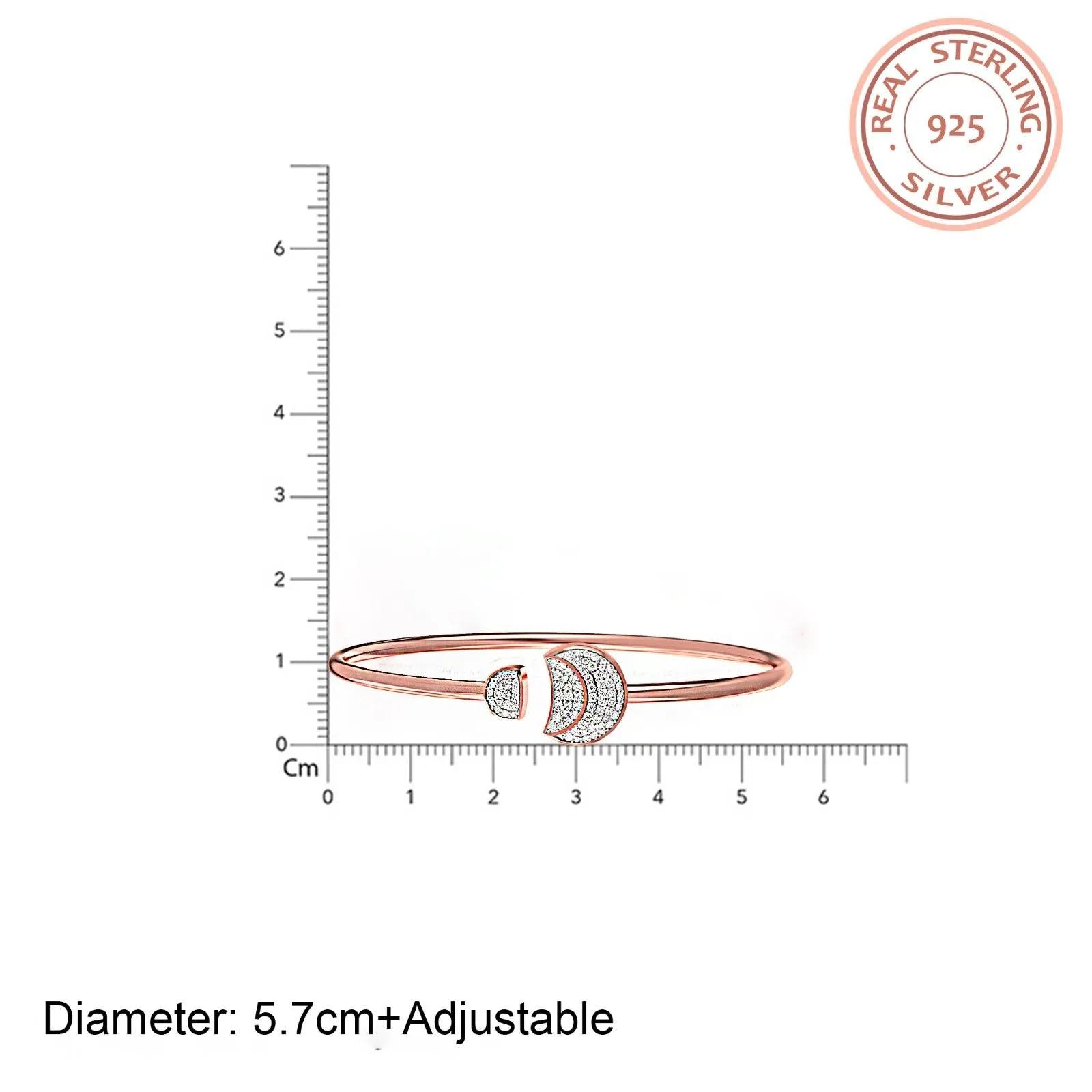 Rose Gold Vermiel Fiji Pave Diamond Bangle