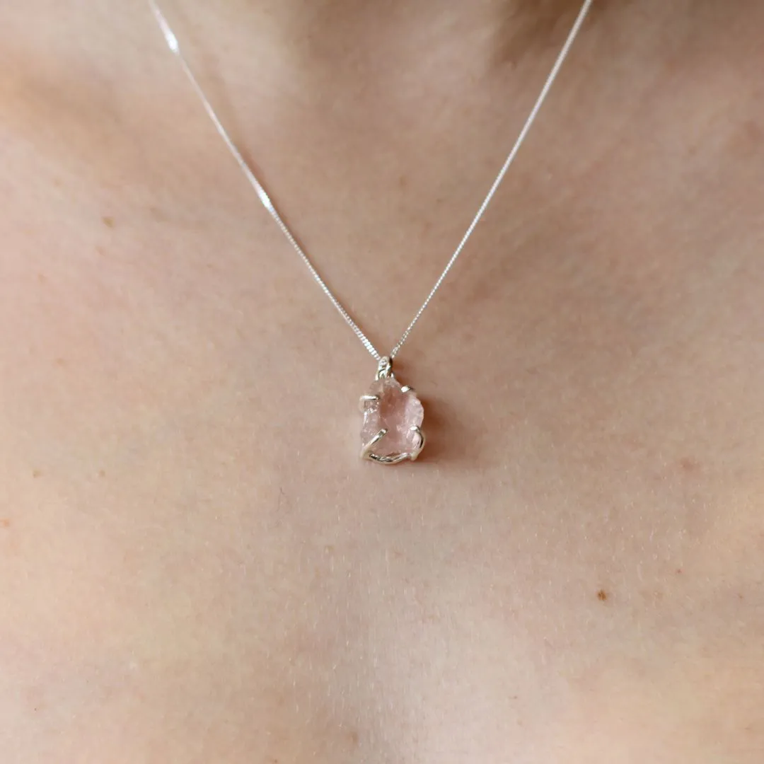 Rough Rose Quartz Necklace