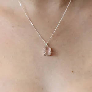 Rough Rose Quartz Necklace