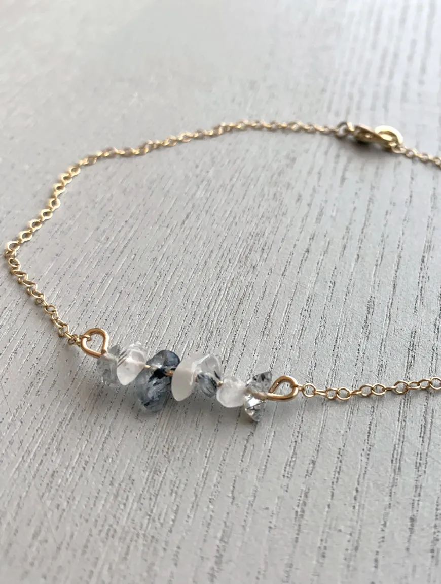 Rutilated Quartz Anklet