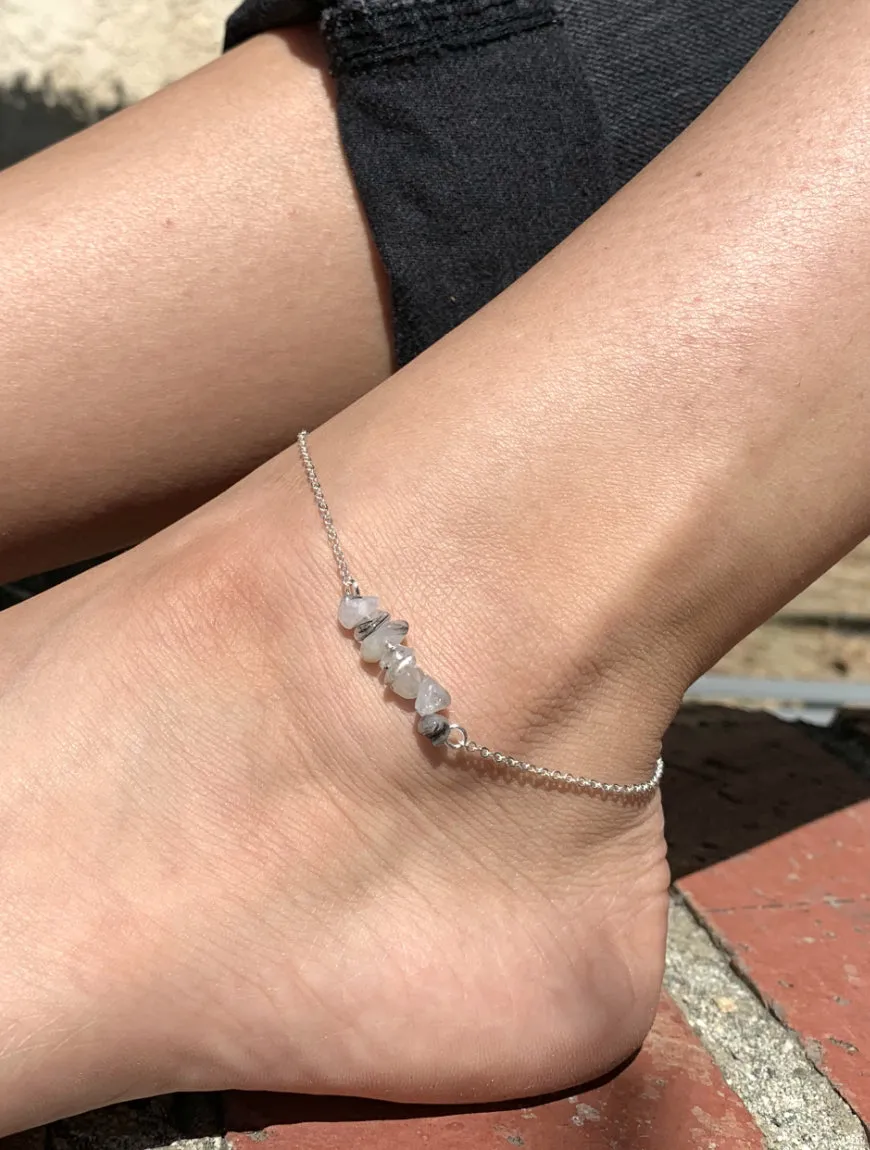 Rutilated Quartz Anklet