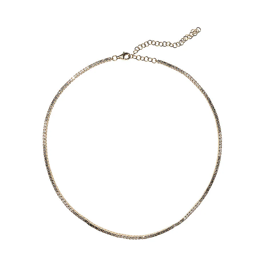 Salt & Pepper Diamond Tennis Necklace