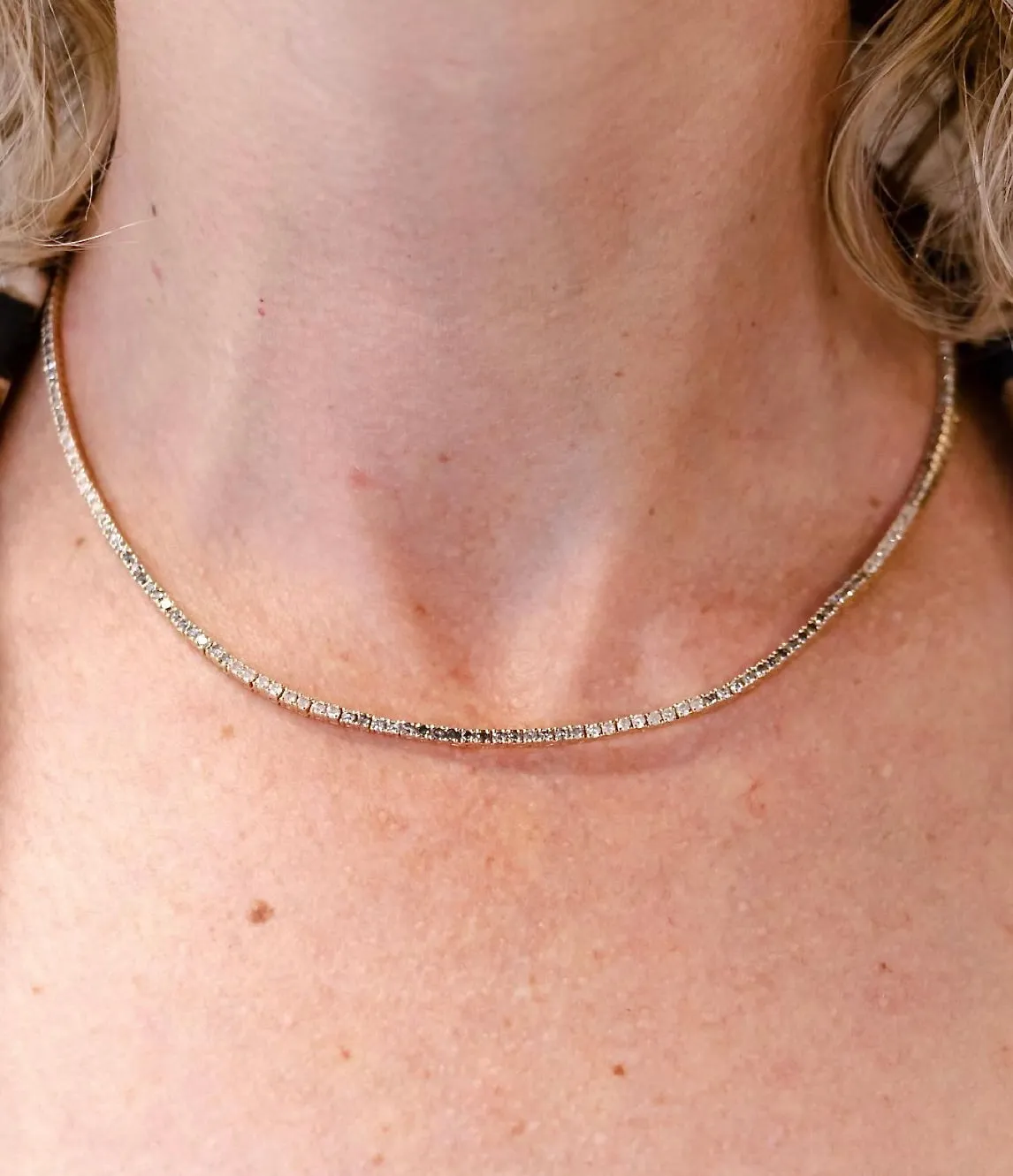 Salt & Pepper Diamond Tennis Necklace