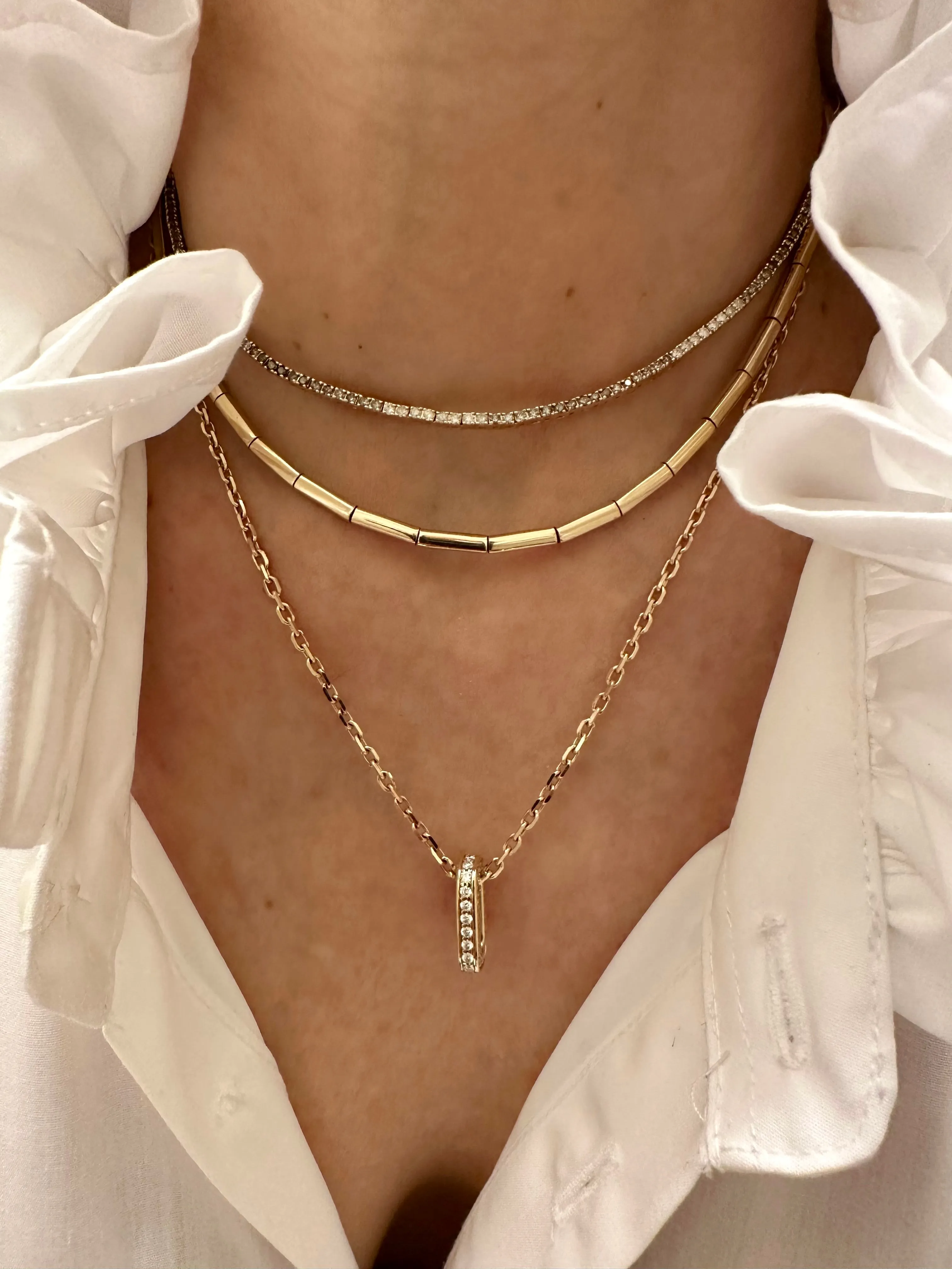 Salt & Pepper Diamond Tennis Necklace