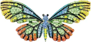 SELOVO Animal Butterfly Big Large 3.2in Statement Brooch Pin Gold Tone