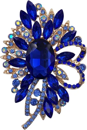 SELOVO Big Large Flower Bow Brooch Scarf Decoration Brooch Pin Gold Tone