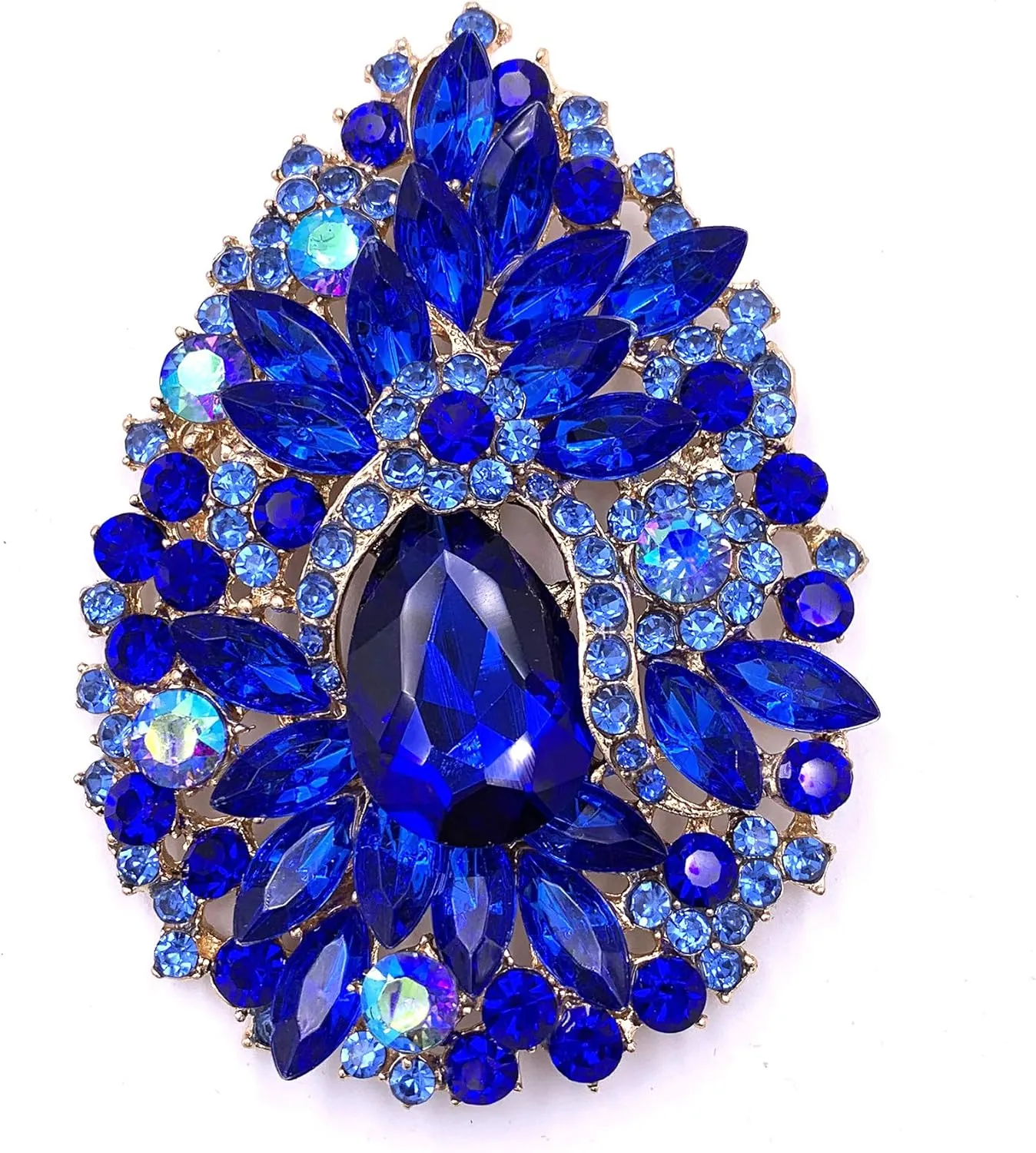 SELOVO Huge Big Large Flower Statement Brooches and Pins Scarf Decoration Gold Tone