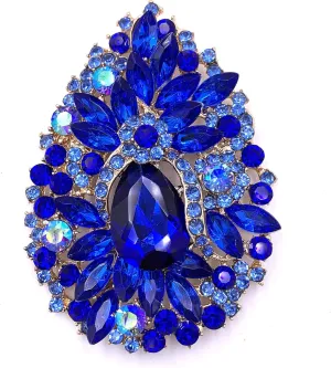 SELOVO Huge Big Large Flower Statement Brooches and Pins Scarf Decoration Gold Tone