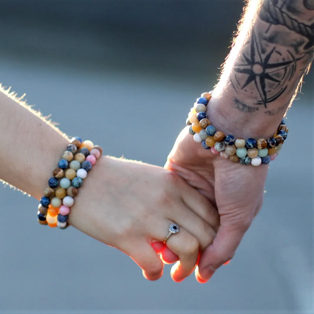 Set of 2 Friendship Bracelets - Loyalty - Amazonite & Yellow Jasper