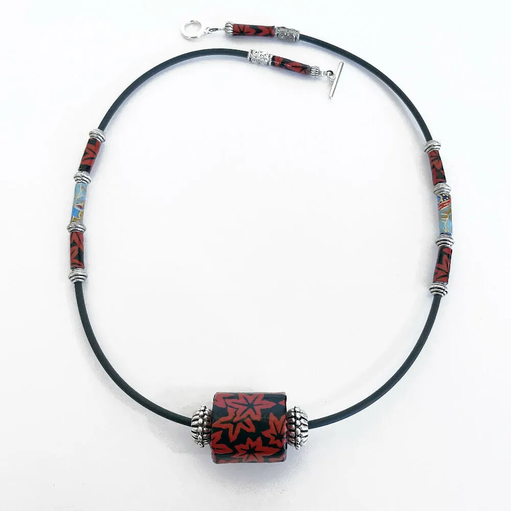 Short Colourful Japanese Paper Necklaces